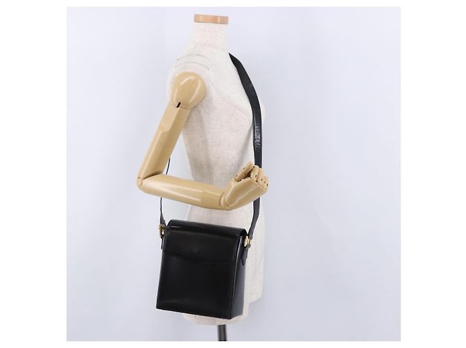 Borsa a tracolla SAINT LAURENT in pelle nera e oro Auth ka5928 Nero D'oro - vista 21