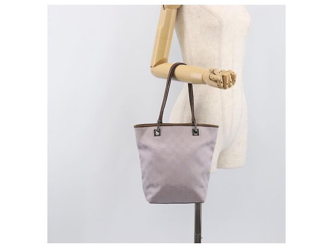 Borsa Tote GUCCI GG Canvas Lavende Silver 31244 Auth 200244 Argento Lavanda - vista 23