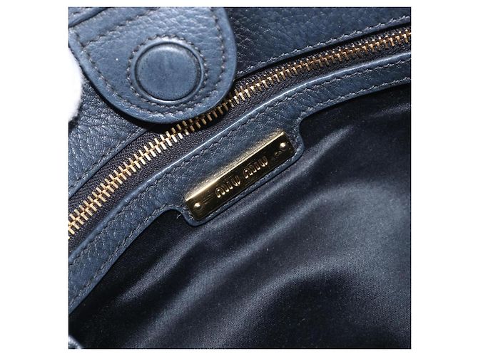 Borsa a mano Miu Miu in pelle 2way Nero Oro Auth 199190A D'oro - vista 17