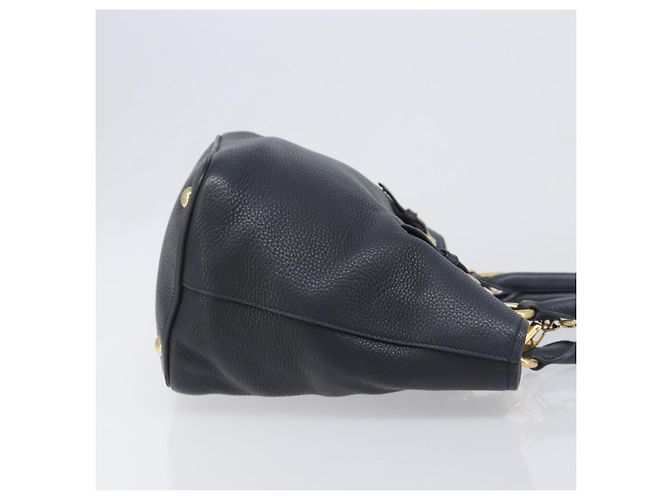 Borsa a mano Miu Miu in pelle 2way Nero Oro Auth 199190A D'oro - vista 4