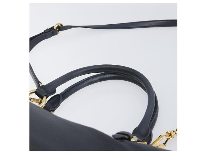 Borsa a mano Miu Miu in pelle 2way Nero Oro Auth 199190A D'oro - vista 8