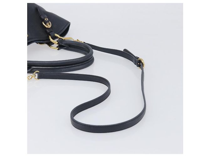 Borsa a mano Miu Miu in pelle 2way Nero Oro Auth 199190A D'oro - vista 9