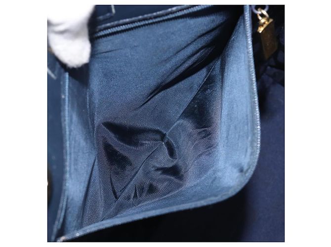 Borsa Tote SAINT LAURENT in pelle Navy Gold Auth 199687 D'oro Blu navy - vista 20