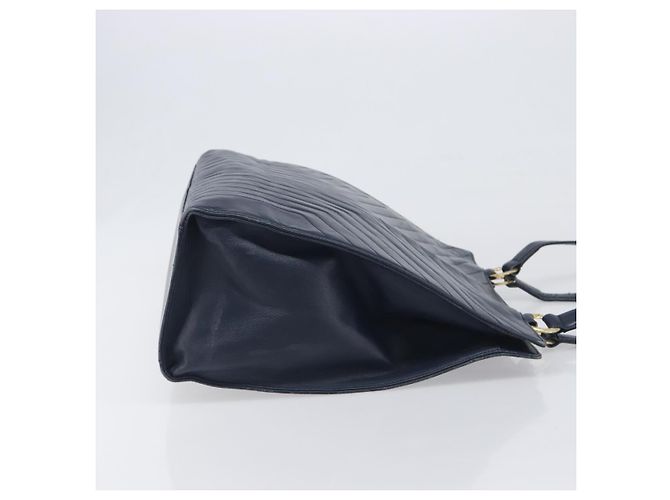 Borsa Tote SAINT LAURENT in pelle Navy Gold Auth 199687 D'oro Blu navy - vista 4