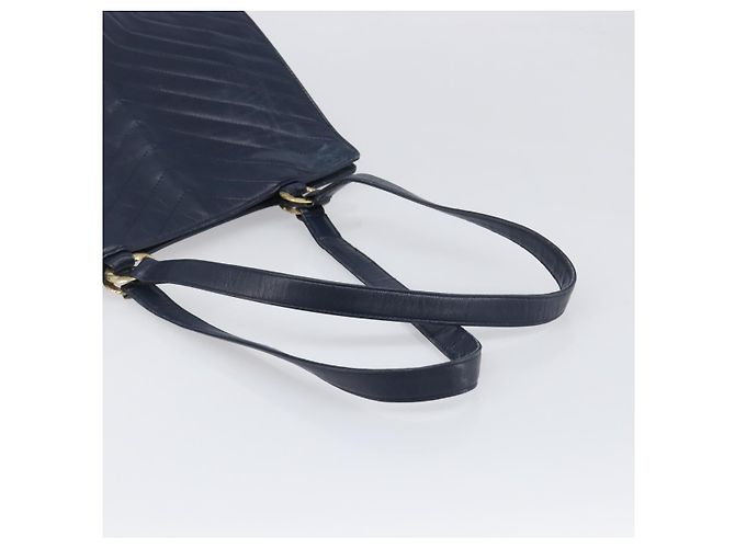Borsa Tote SAINT LAURENT in pelle Navy Gold Auth 199687 D'oro Blu navy - vista 7