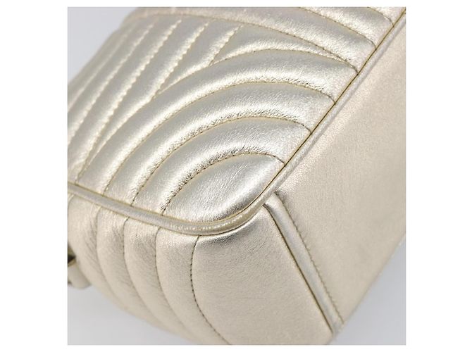 Borsa a tracolla PRADA Diagram Chain in pelle Champagne Gold Auth 196586V D'oro - vista 14