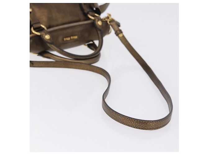 Borsa a mano Miu Miu Vitellolux 2way Gold Auth 199156V D'oro - vista 10