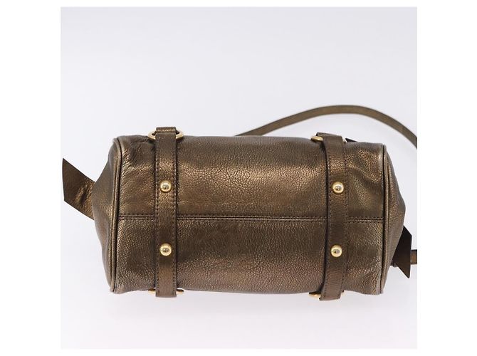Borsa a mano Miu Miu Vitellolux 2way Gold Auth 199156V D'oro - vista 12