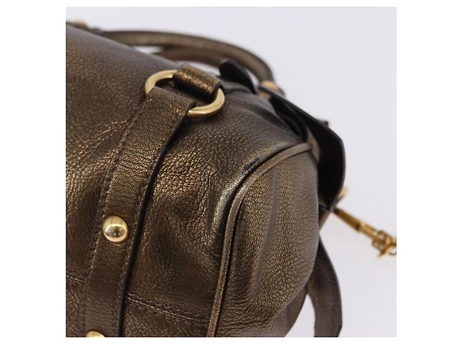 Borsa a mano Miu Miu Vitellolux 2way Gold Auth 199156V D'oro - vista 14