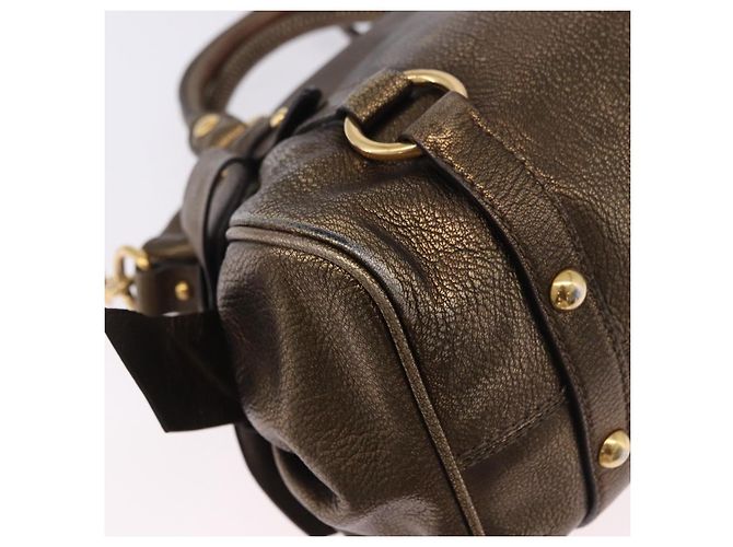Borsa a mano Miu Miu Vitellolux 2way Gold Auth 199156V D'oro - vista 15
