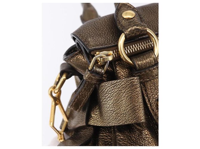 Borsa a mano Miu Miu Vitellolux 2way Gold Auth 199156V D'oro - vista 17