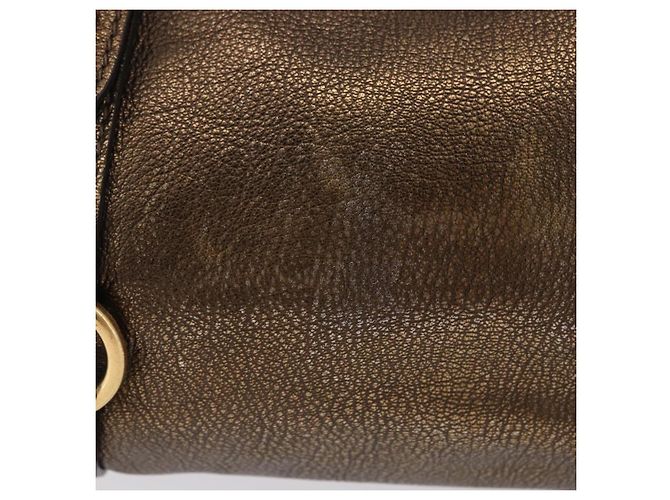 Borsa a mano Miu Miu Vitellolux 2way Gold Auth 199156V D'oro - vista 4