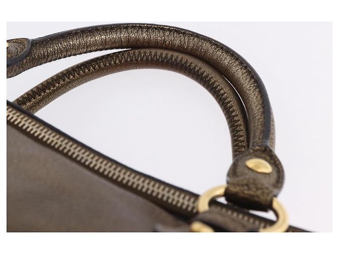 Borsa a mano Miu Miu Vitellolux 2way Gold Auth 199156V D'oro - vista 9