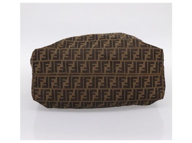 Borsa Tote FENDI Zucca Canvas Nylon Marrone Nero Auth 197800 - vista 9