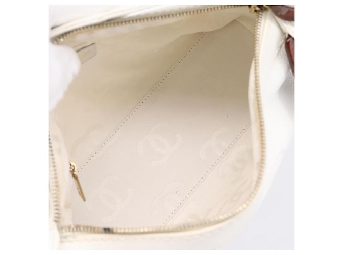 Bolsa de ombro CHANEL COCO Mark Chain em couro caviar com CC ouro branco Auth yk20859V Dourado - vista 18