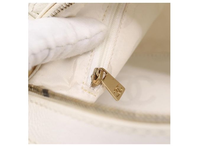 Bolsa de ombro CHANEL COCO Mark Chain em couro caviar com CC ouro branco Auth yk20859V Dourado - vista 19