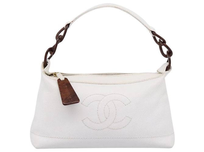 Bolsa de ombro CHANEL COCO Mark Chain em couro caviar com CC ouro branco Auth yk20859V Dourado - vista 2