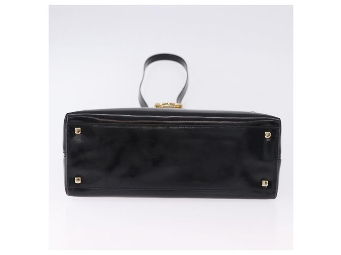 Borsa Salvatore Ferragamo Gancini in vernice 2way Nera Tono Oro Auth 200642 Nero - vista 11