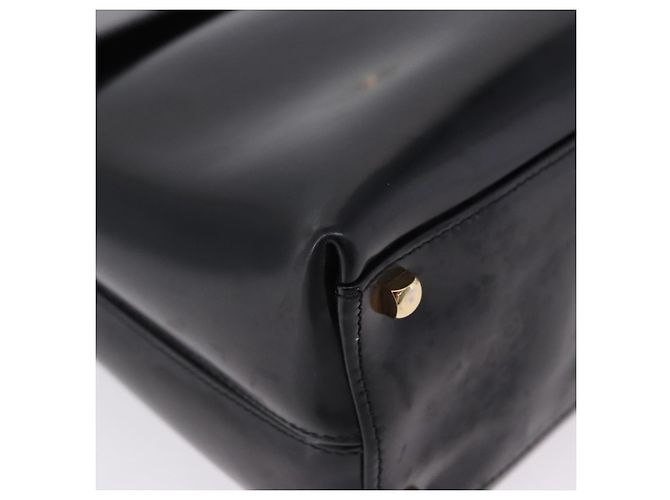 Borsa Salvatore Ferragamo Gancini in vernice 2way Nera Tono Oro Auth 200642 Nero - vista 12