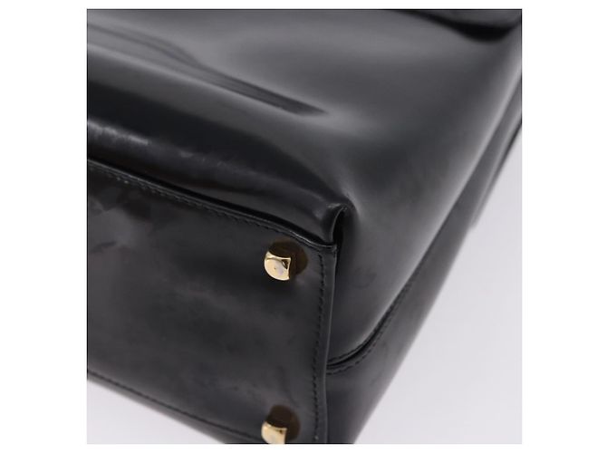 Borsa Salvatore Ferragamo Gancini in vernice 2way Nera Tono Oro Auth 200642 Nero - vista 15