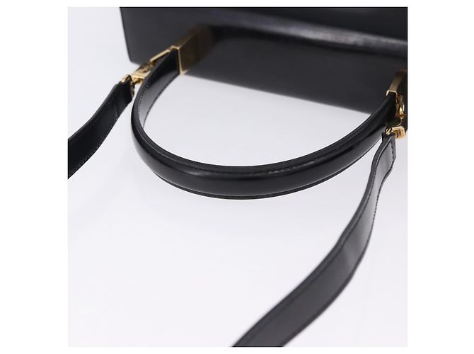 Borsa Salvatore Ferragamo Gancini in vernice 2way Nera Tono Oro Auth 200642 Nero - vista 7