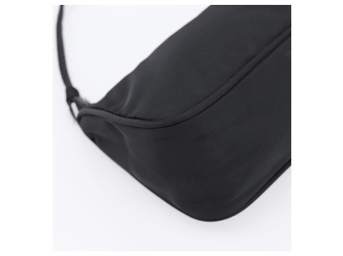 PRADA Accessory Pouch Nylon Black Silver Auth 198964 Silvery - view 13