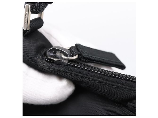 PRADA Accessory Pouch Nylon Black Silver Auth 198964 Silvery - view 16