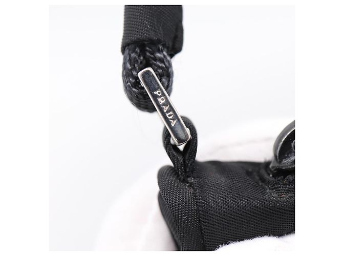 PRADA Accessory Pouch Nylon Black Silver Auth 198964 Silvery - view 17