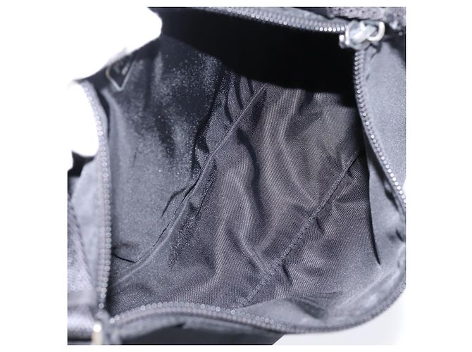 PRADA Accessory Pouch Nylon Black Silver Auth 198964 Silvery - view 19