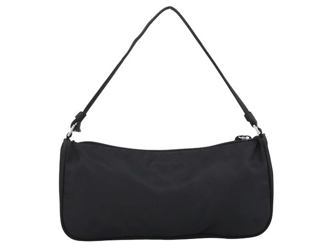 PRADA Accessory Pouch Nylon Black Silver Auth 198964 Silvery - view 3