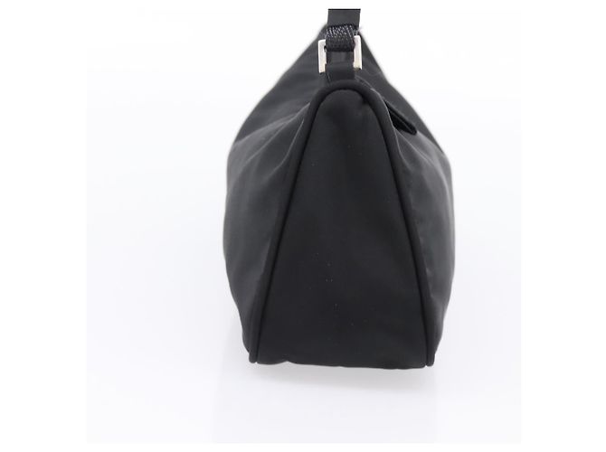 PRADA Accessory Pouch Nylon Black Silver Auth 198964 Silvery - view 4