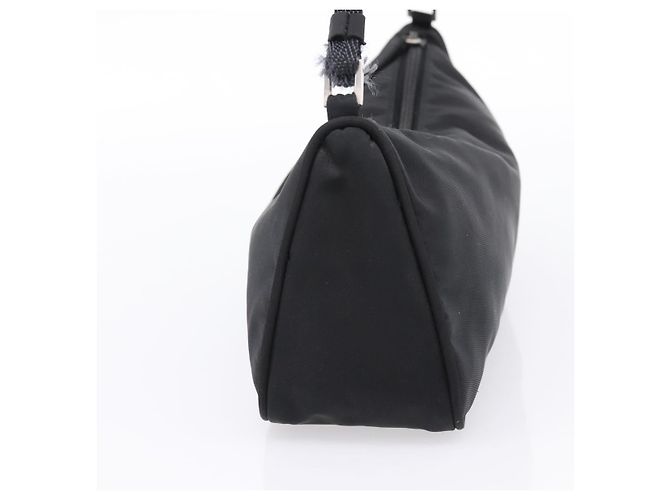 PRADA Accessory Pouch Nylon Black Silver Auth 198964 Silvery - view 5