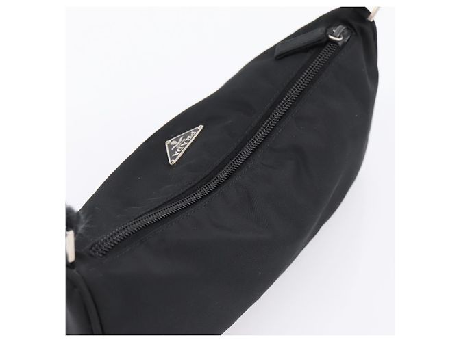 PRADA Accessory Pouch Nylon Black Silver Auth 198964 Silvery - view 6