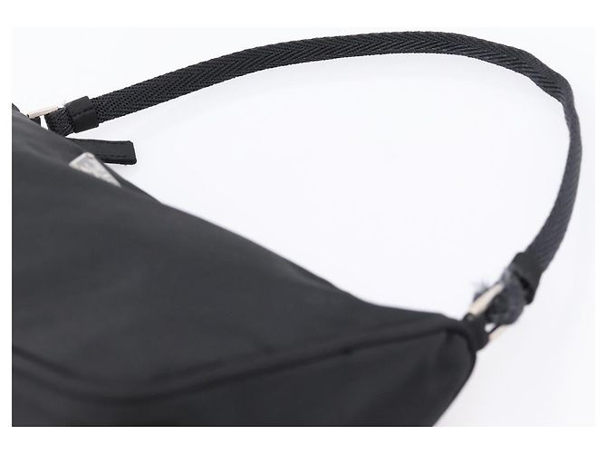 PRADA Accessory Pouch Nylon Black Silver Auth 198964 Silvery - view 8