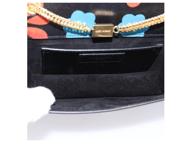 Borsa a tracolla Chain Betty SAINT LAURENT in pelle nera e oro Auth SW2673SAM Nero - vista 16