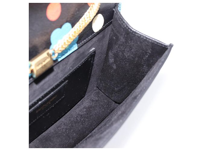Borsa a tracolla Chain Betty SAINT LAURENT in pelle nera e oro Auth SW2673SAM Nero - vista 17