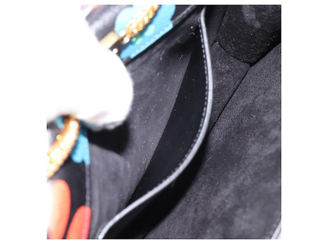 Borsa a tracolla Chain Betty SAINT LAURENT in pelle nera e oro Auth SW2673SAM Nero - vista 19