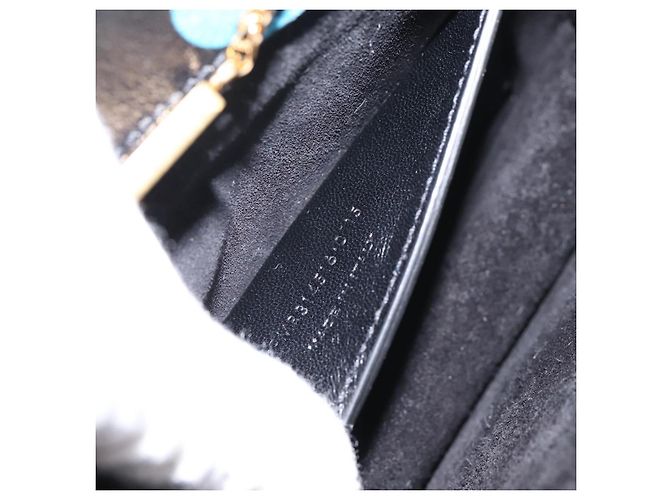 Borsa a tracolla Chain Betty SAINT LAURENT in pelle nera e oro Auth SW2673SAM Nero - vista 20