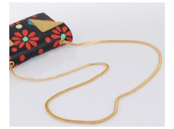 Borsa a tracolla Chain Betty SAINT LAURENT in pelle nera e oro Auth SW2673SAM Nero - vista 7