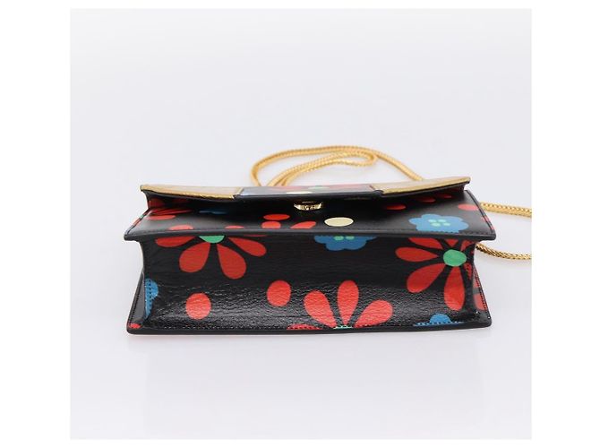 Borsa a tracolla Chain Betty SAINT LAURENT in pelle nera e oro Auth SW2673SAM Nero - vista 9