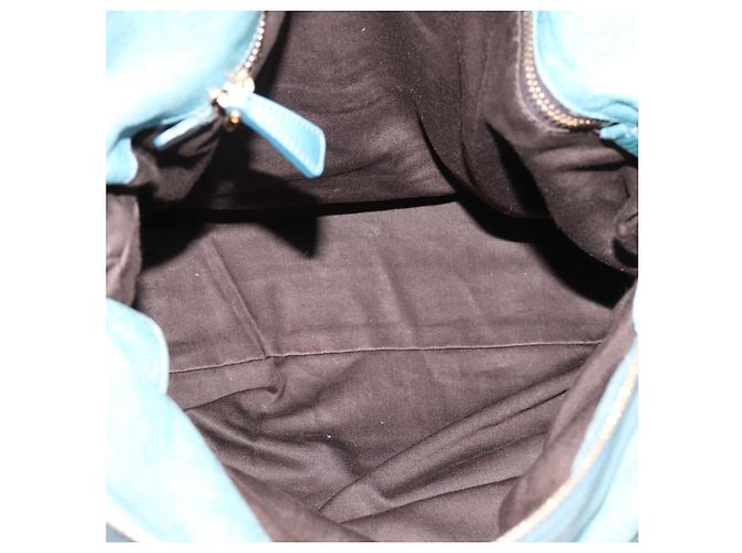 Borsa a mano Miu Miu in pelle 2way blu e oro Auth yk20734M D'oro - vista 19