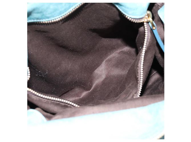 Borsa a mano Miu Miu in pelle 2way blu e oro Auth yk20734M D'oro - vista 23