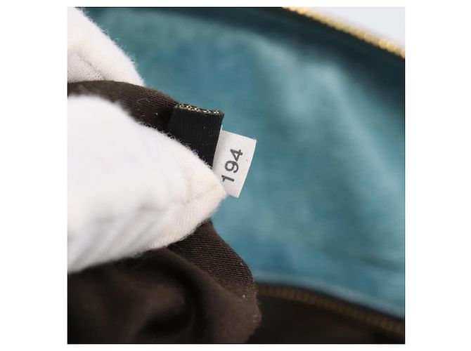 Borsa a mano Miu Miu in pelle 2way blu e oro Auth yk20734M D'oro - vista 24