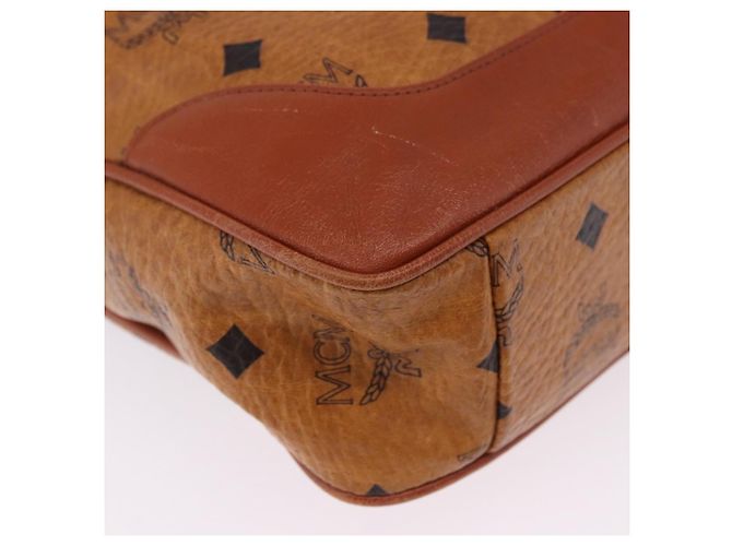 Borsa a tracolla MCM Vicetos PVC Pelle Marrone Tono Oro Auth BA15292 - vista 10
