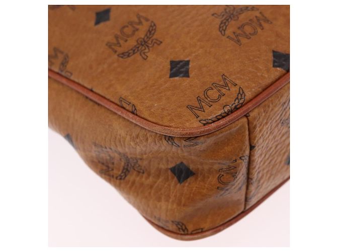 Borsa a tracolla MCM Vicetos PVC Pelle Marrone Tono Oro Auth BA15292 - vista 12