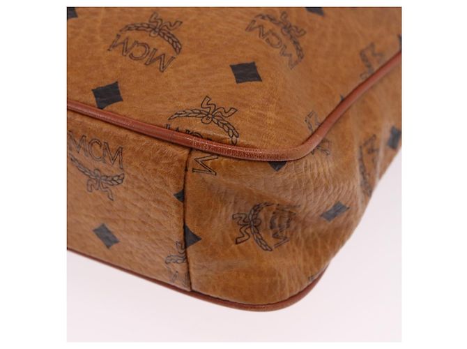 Borsa a tracolla MCM Vicetos PVC Pelle Marrone Tono Oro Auth BA15292 - vista 13