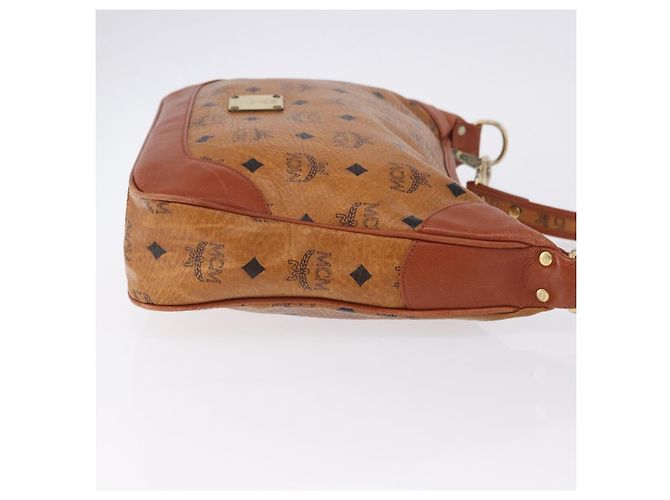 Borsa a tracolla MCM Vicetos PVC Pelle Marrone Tono Oro Auth BA15292 - vista 4