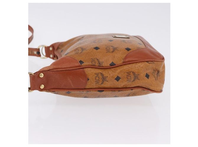 Borsa a tracolla MCM Vicetos PVC Pelle Marrone Tono Oro Auth BA15292 - vista 5