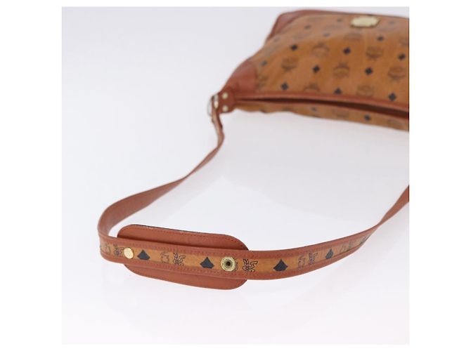 Borsa a tracolla MCM Vicetos PVC Pelle Marrone Tono Oro Auth BA15292 - vista 7