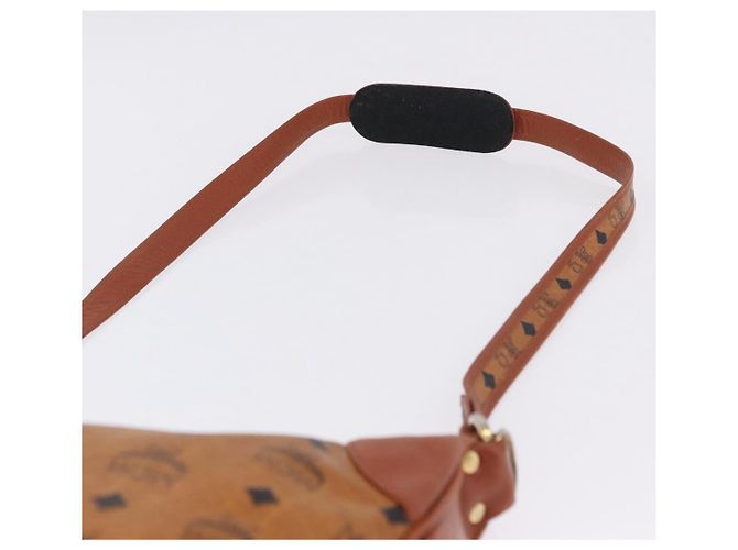 Borsa a tracolla MCM Vicetos PVC Pelle Marrone Tono Oro Auth BA15292 - vista 8